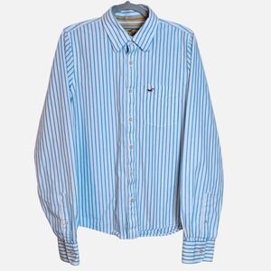 Hollister Button Down Cotton Shirt Mens‎ XL Long Sleeve Striped Casual Preppy